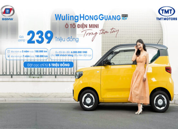 TMT Motors ra mắt ô tô điện Wuling HongGuang MiniEV, giá bán chỉ từ 239 triệu đồng